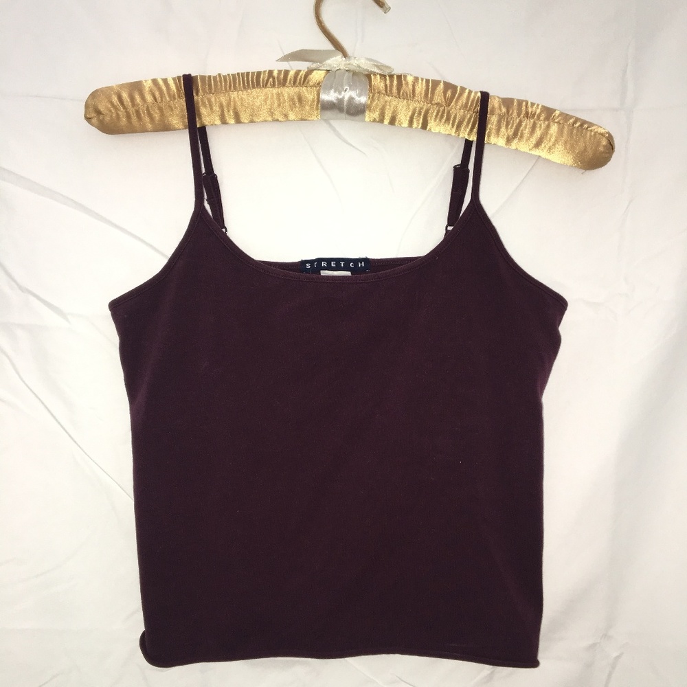 Maroon String Crop Tank